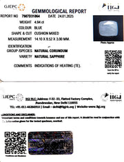 4.94/CT Natural Blue Sapphire with Govt Lab Certificate-8991